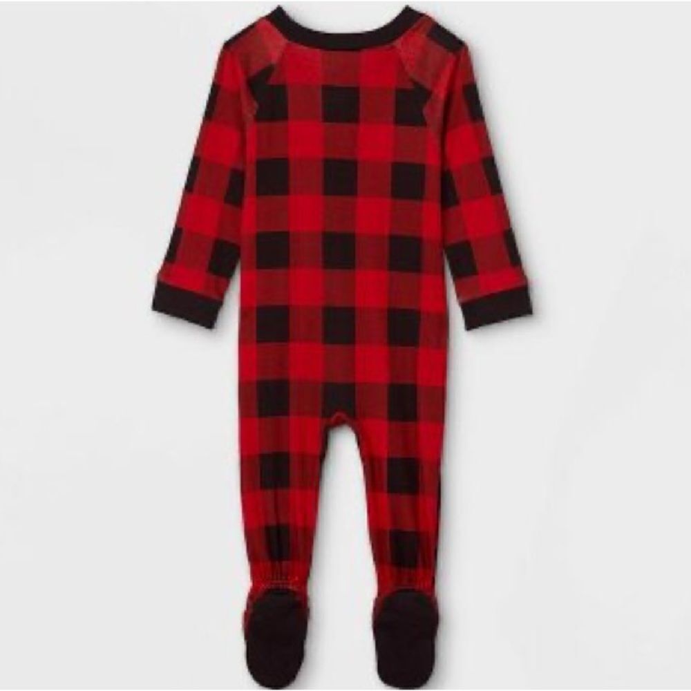 100% Cotton Baby Buffalo Check Plaid Footed one piece sleep pajama Wondershop